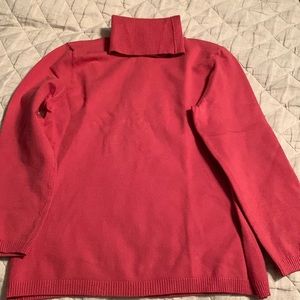 Ann Taylor Loft pink/coral turtleneck, XS, 3/4 sleeve, gently worn